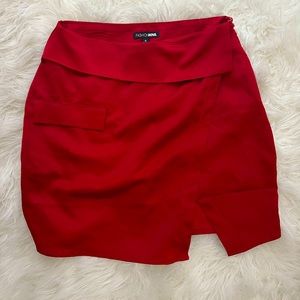 Fashion nova red satin skirt